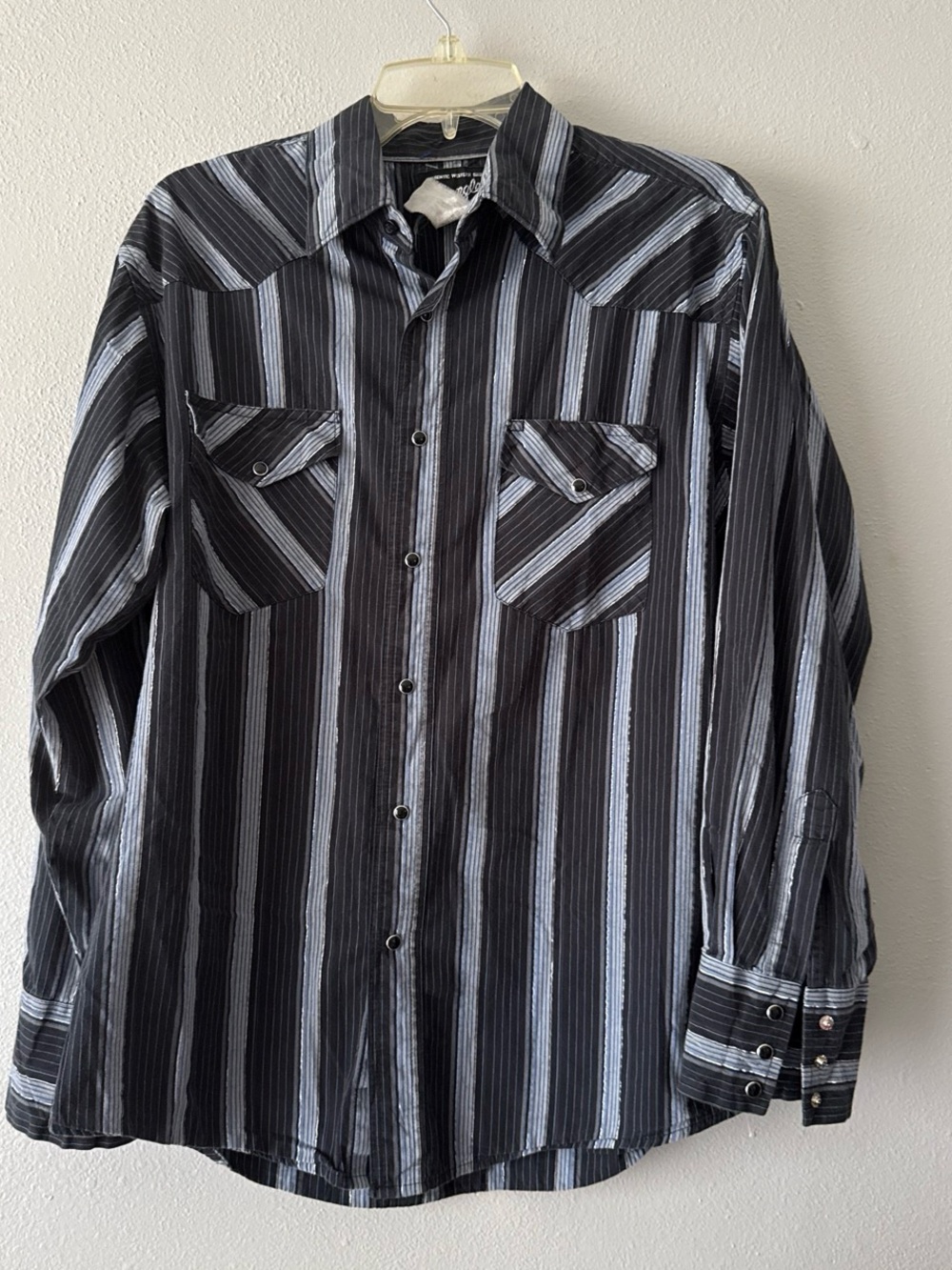 Vintage Wrangler, authentic western shirt with metallic pinstripes